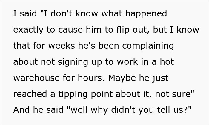 Text about employee venting frustration over workplace conditions; discussing communication issues. Text about employee venting frustration over workplace conditions; discussing communication issues.