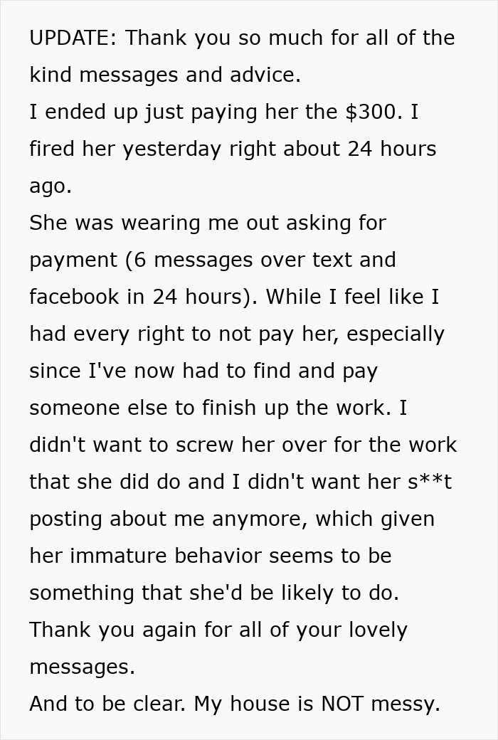 Unprofessional Housekeeper Mocks Client Online For &ldquo;Messy&rdquo; Home, Ends Up Jobless After One Day