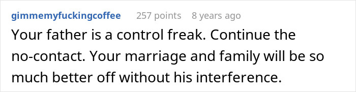 Old-School Parents Skip Daughter's Wedding Over Silly Tradition, She Bans Them From Seeing Her Child