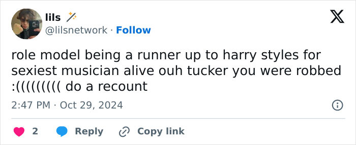 Harry Styles Crowned People’s “Sexiest Musician Alive”, Runner-Up Slammed Over “Sore Loser” Rant Harry Styles Crowned People’s “Sexiest Musician Alive”, Runner-Up Slammed Over “Sore Loser” Rant