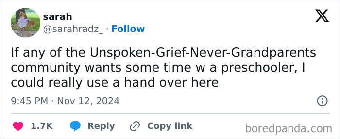 Tweet humorously discussing parenting challenges, asking for help with a preschooler, part of a parenting experiences series.