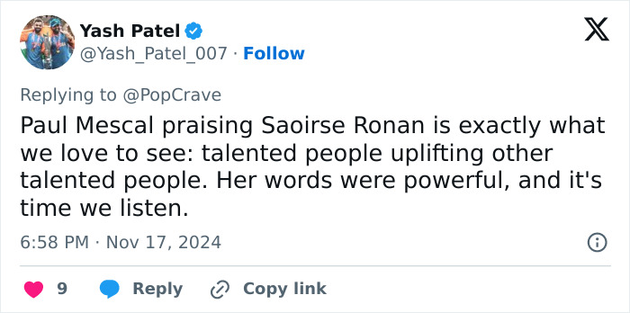 "Don't Trust This Guy": Paul Mescal Responds To Saoirse Ronan's Viral Comment About Male Privilege