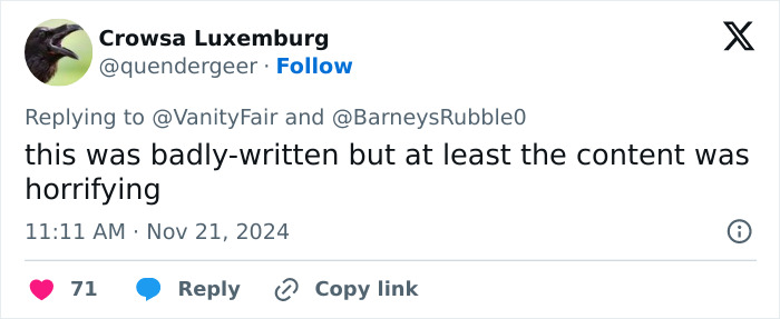 "The Outrage Is Appropriate": Vanity Fair Slammed For Glorifying Author Who "Groomed" 16YO Girl "The Outrage Is Appropriate": Vanity Fair Slammed For Glorifying Author Who "Groomed" 16YO Girl