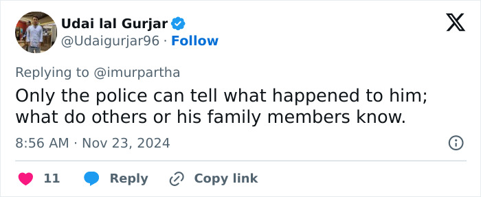 Tweet about police knowledge related to Liam Payne's final moments, questioning family awareness. Tweet about police knowledge related to Liam Payne's final moments, questioning family awareness.