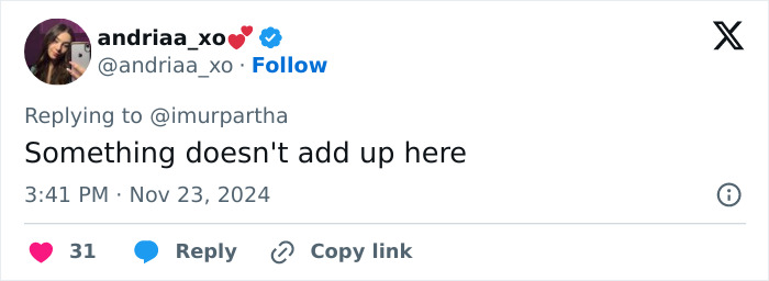 Tweet reply expressing doubt about a situation related to Liam Payne's final moments. Tweet reply expressing doubt about a situation related to Liam Payne's final moments.