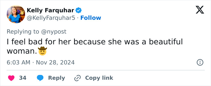 Tweet about Catwoman-Jocelyn Wildenstein, mentioning her beauty with a cowboy hat emoji reaction. Tweet about Catwoman-Jocelyn Wildenstein, mentioning her beauty with a cowboy hat emoji reaction.