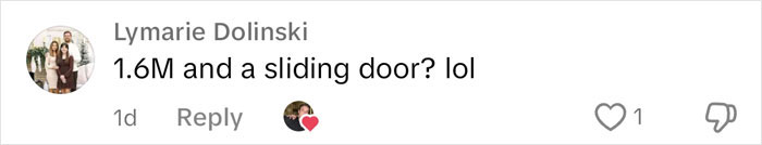 Comment on high-cost home's condition, questioning sliding door choice.