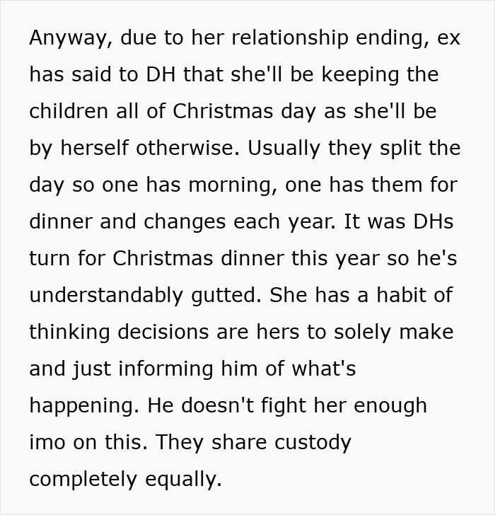 Hubby Suggests Wife Stay At Home While He Spends Xmas With His Ex And Their Kids, Wife Flabbergasted