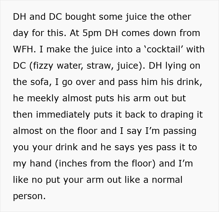 Wife&rsquo;s Had It Up To Here With Childish Hubby Treating Her Like A Servant, Ruining Fam Celebrations