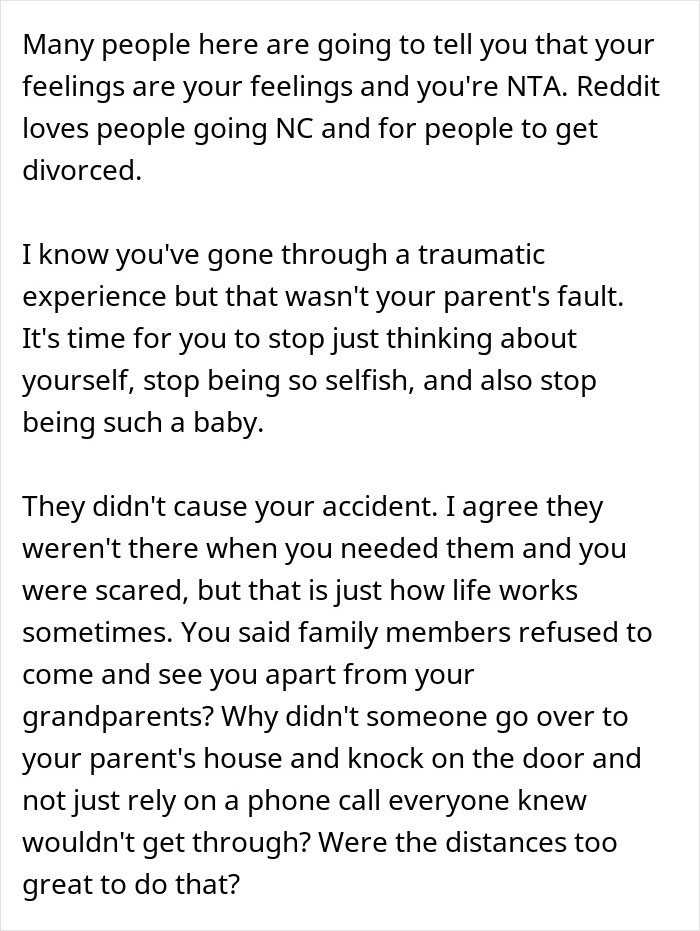 &ldquo;I Can Never Forgive Them&rdquo;: Person Goes No-Contact With Parents After Life-Altering Accident