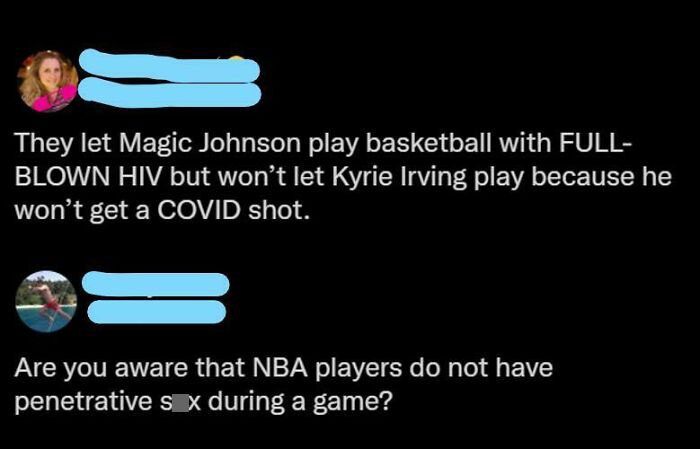 Two social media posts showcasing hilariously cringe unshakable confidence on NBA player decisions.