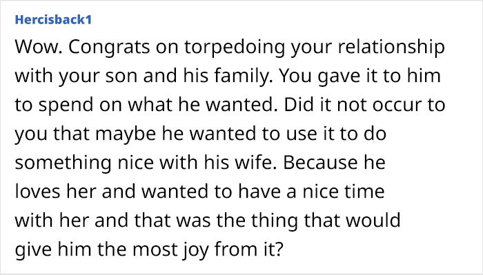 MIL Is Upset Her Son Shared His Gift With His Wife: "I Meant The Gift To Be Just For Him"