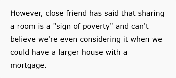 Netizens Call Out Friend For Telling Woman That Her 2 Kids Sharing A Room Shows Poverty Netizens Call Out Friend For Telling Woman That Her 2 Kids Sharing A Room Shows Poverty