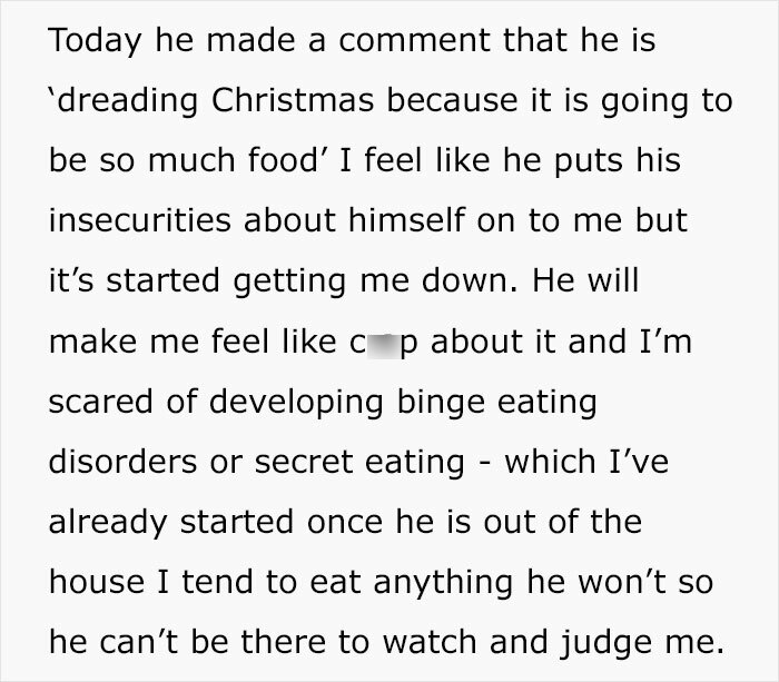 Woman Asks For Advice After Husband Tries To Control What She Eats, Gets A Reality Check