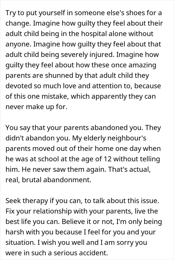 &ldquo;I Can Never Forgive Them&rdquo;: Person Goes No-Contact With Parents After Life-Altering Accident