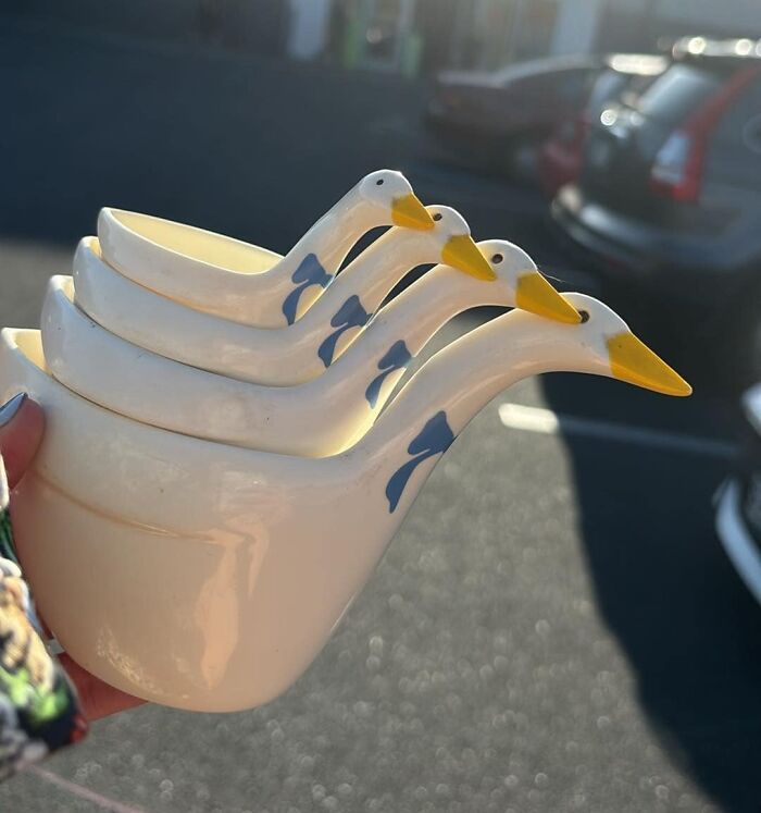 Almost Full Set Of Duck Cups, Duck Measuring Cups