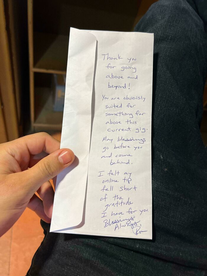 Customer Left Me An Envelope With Money