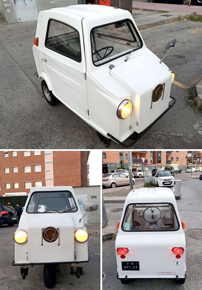 [oc] My Friend Owns A Mini Comtesse, A Rare French Micro Car That Was Manufactured In The 70s