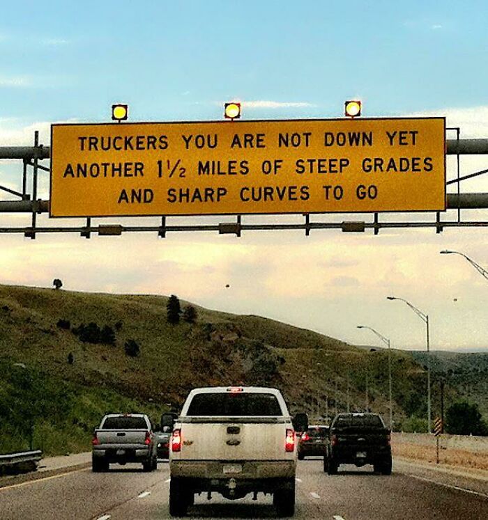 Menacing Sign Over I-70 — Denver, Colorado