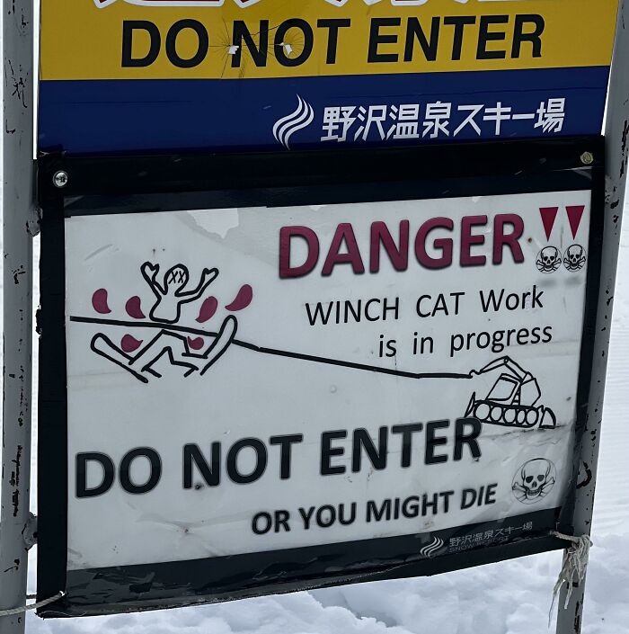 Seen In Japan Skiing…the Fact That They Took The Time To Draw The Blood…