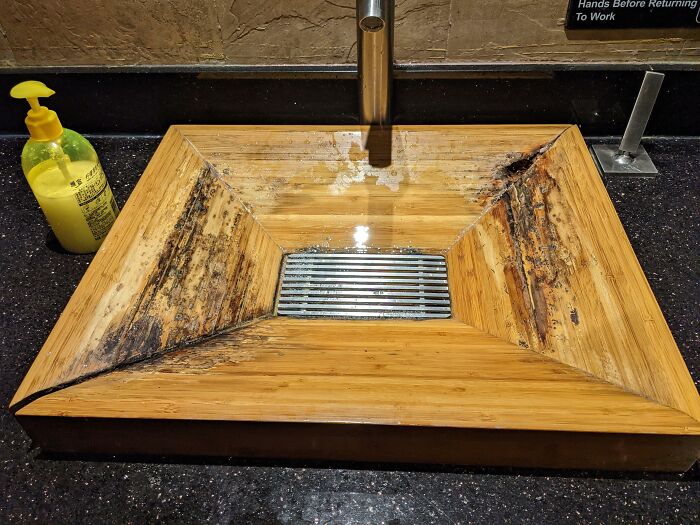 Restaurant Bathroom Sink, Made From...wood