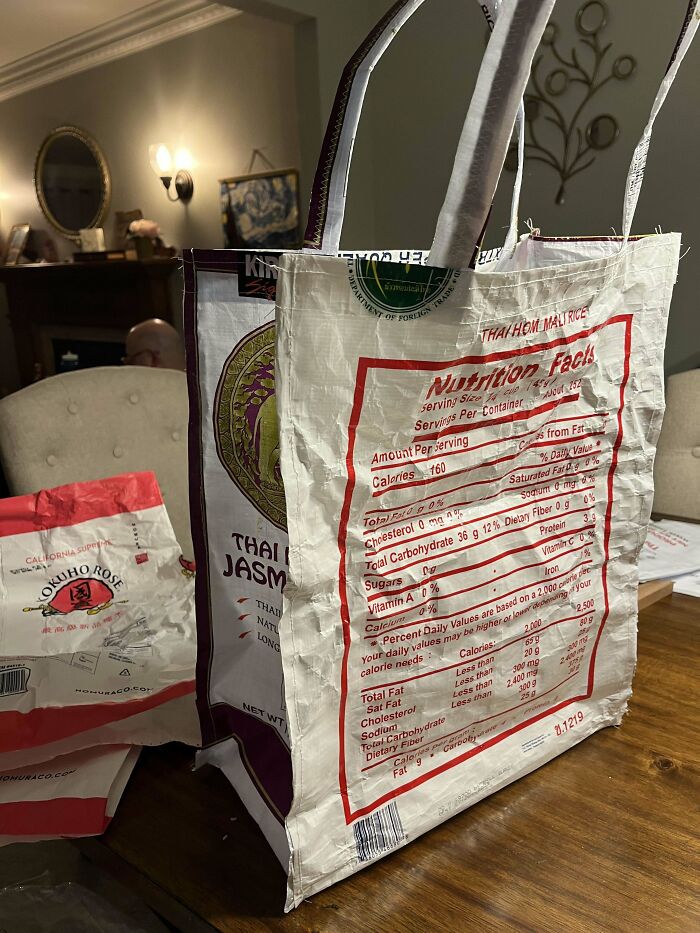 I Made Shopping Bags Out Of Rice Bags