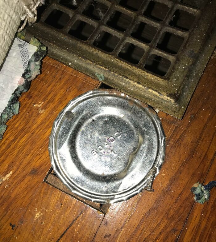 Pretty Sure The Previous Owners Used A Can Of Pineapple To Fix The Floor