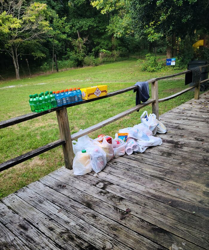 Neighbors Heard We Were Sick. I Hear A Knock On The Side Door And Walk Outside And See This