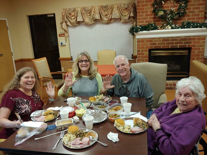 My Grandma Is In A Nursing Home, So My Mother, Me And Her Favorite Neighbors Made An Early Thanksgiving. She Was So Happy