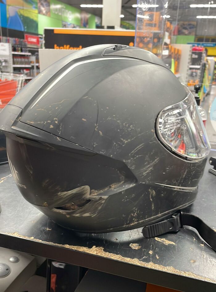 Someone Swapped Our Display Helmet For Theirs After A Crash…ffs