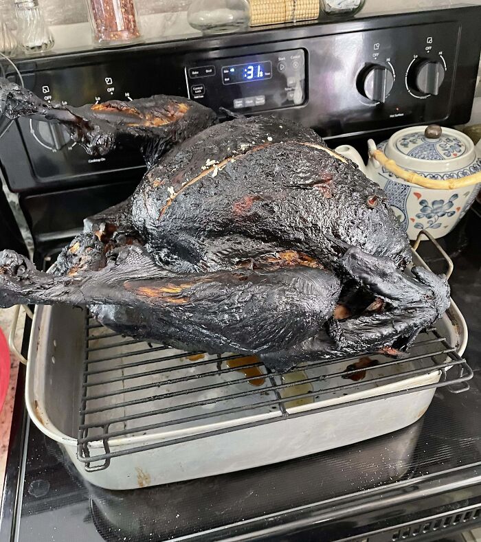 Was Super Pumped To Smoked A Turkey For Thanksgiving. Only Now Am I Able To Be Ok With Sharing The Pictures Of This Abomination. I’m Not Sure What Went Wrong
