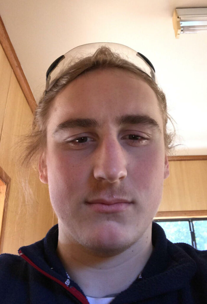 Renovating For My Old Man. I Knew I Had Safety Glasses Somewhere But Couldn’t Find Them. Ended Up With A Wood Chip In My Eye. My Safety Glasses Were On My Head The Whole Time