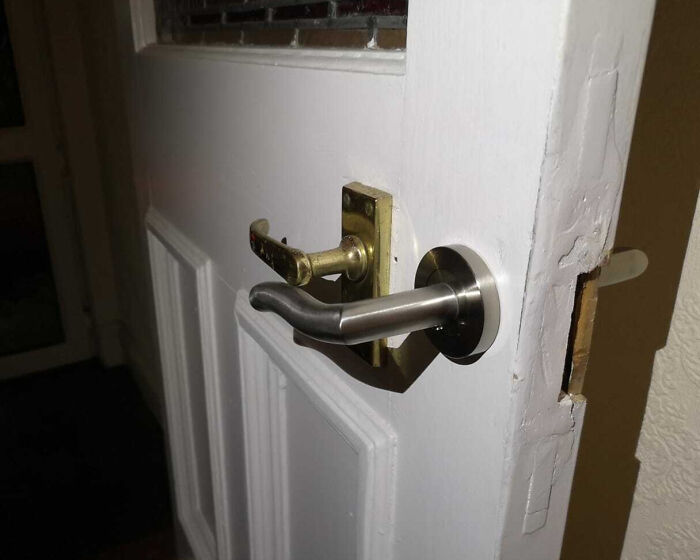 Downstairs Landlord Came Round To Fix Some Stuff A Week Ago. He Left The Shared Front Door Like This