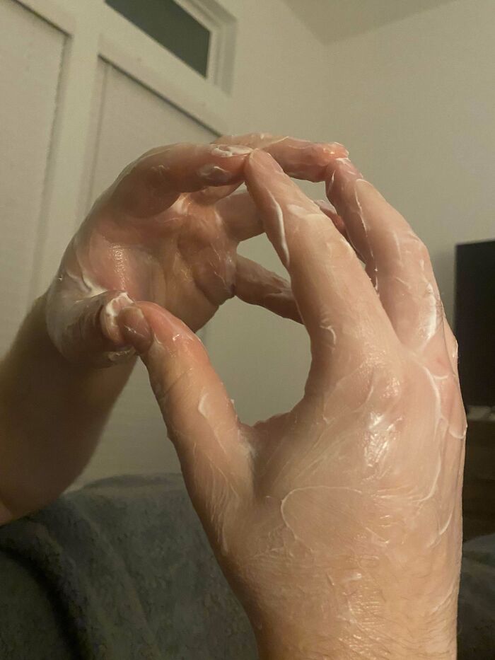 My Boyfriend Uses An Absurd Amount Of Hand Lotion Before Bed Every Night