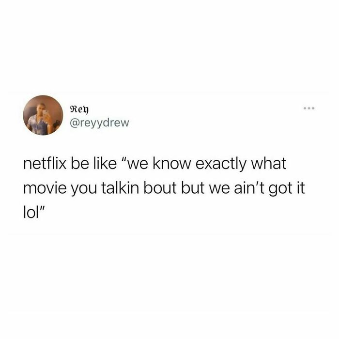 Funny meme about Netflix humorously acknowledging movie requests without having them.