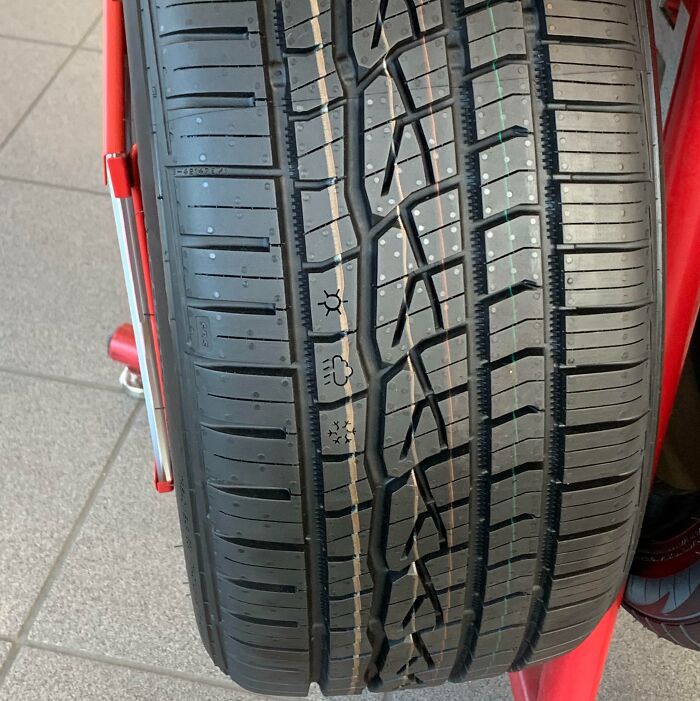 Continental Tire With Seasons Printed On The Threads