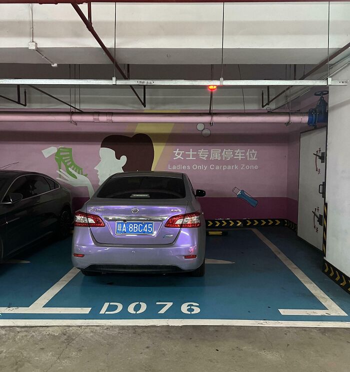 In China They Have Women Only Parking Spaces That Are Made Bigger