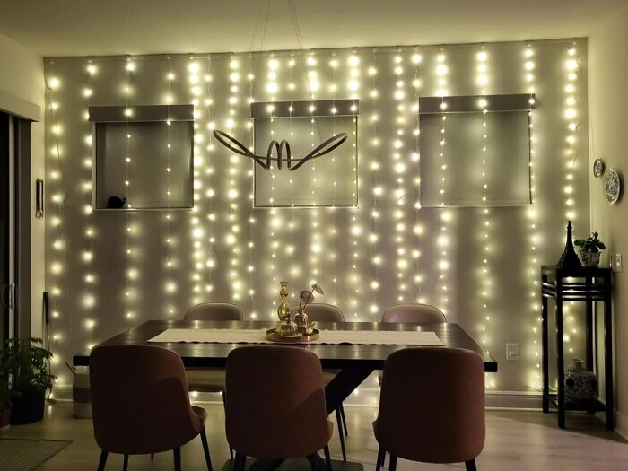 These Fairy Curtain Lights Will Transform Your Space Into A Magical Wonderland! With 300 Leds, They're Perfect For Adding A Touch Of Sparkle To Any Room (Or Even Your Backyard)