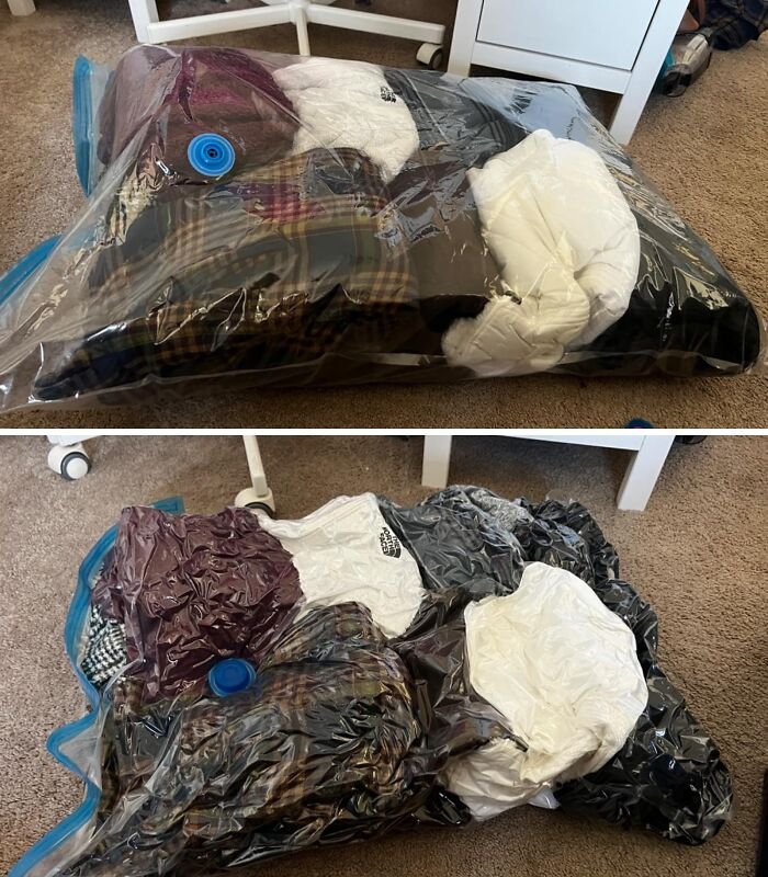 Closet Bursting At The Seams? These Vacuum Storage Bags Are Like Magic Shrinking Spells For Your Bulky Winter Wardrobe (No Wand Required)