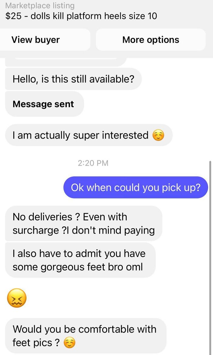 When You Are Trying To Sell Shoes On Facebook Marketplace And Get Messages Like This