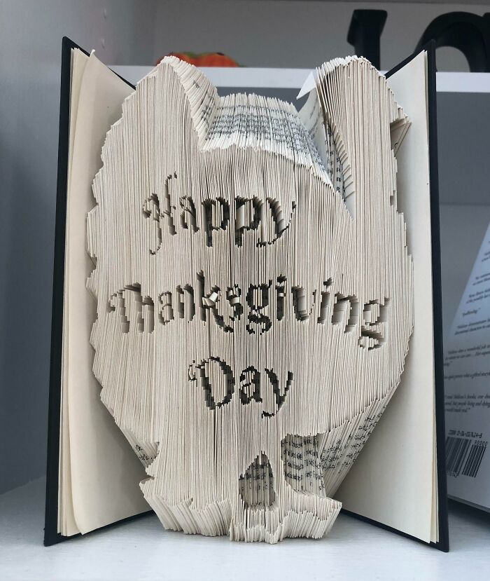 This Book Folding Turkey Art My Mother Just Completed For Thanksgiving