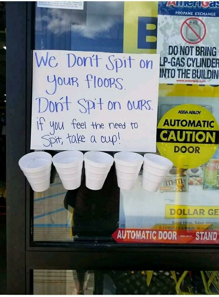 Sign On The Door Of The Brand New Dollar Store In My Neighborhood