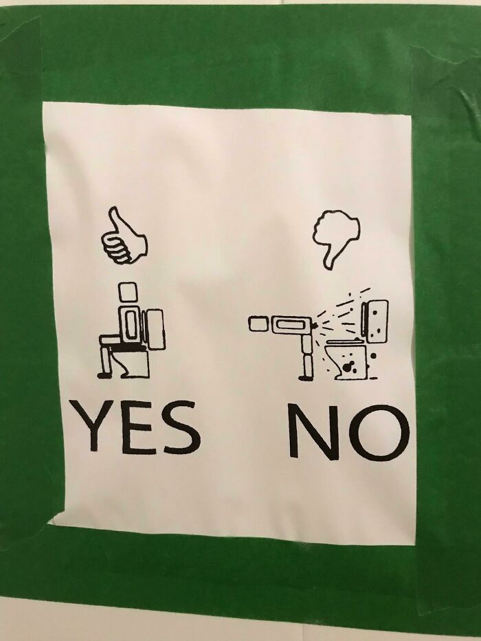 Sign In My Bathroom At Work. I Work In Construction, Sad That This Sign Is Necessary