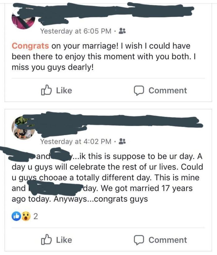 Ep Thinks Someone Should Not Celebrate Their Wedding Because Ep Got Married 17 Years That Same Day. Apparently Eternal Dibs Was Called