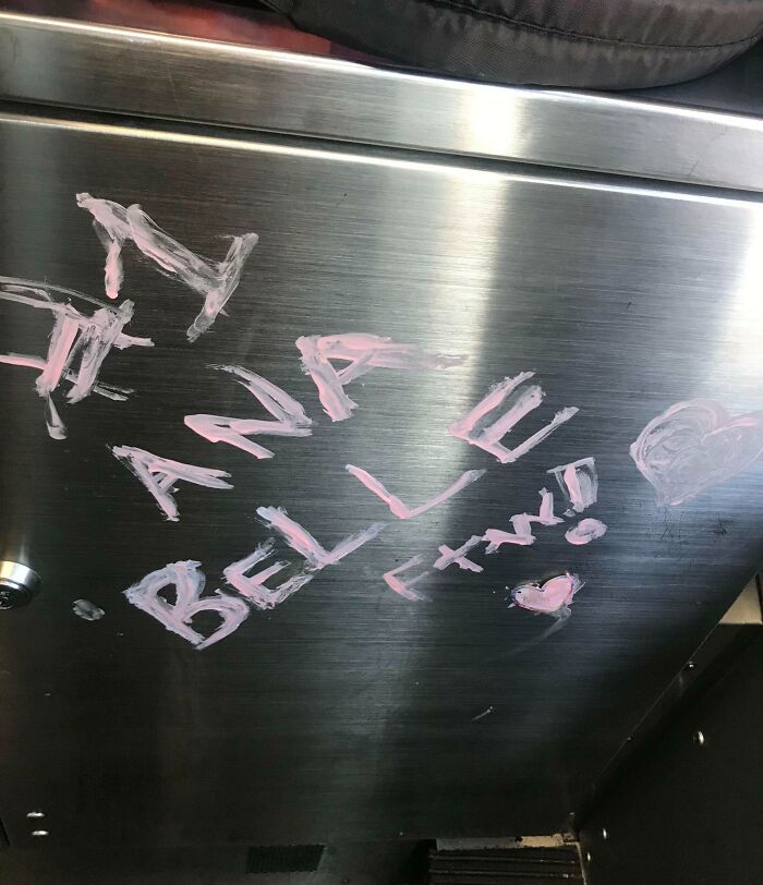 Dear Ana Belle, Using Nail Polish To Tag The Train Is Just As Trashy As Spray Paint. You Are Not #1 For This