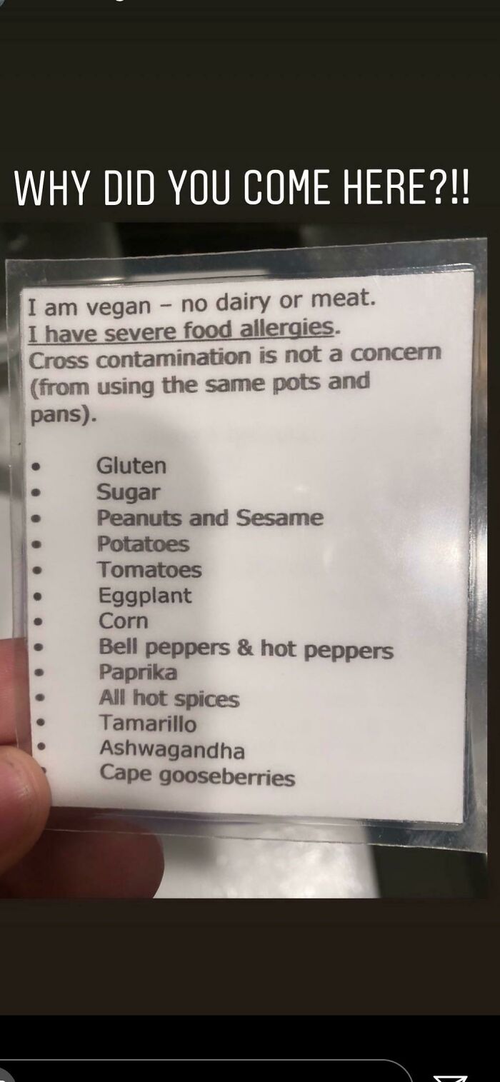 A Baker Friend Of Mine Posted This Note Handed To One Of Her Servers This Evening...it’s A Vietnamese Restaurant With French Pastries And Bread