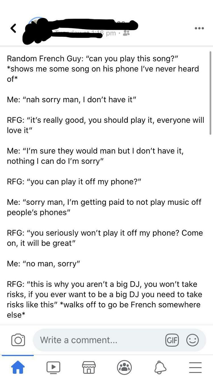 Entitled French Guy Tries To Kill The Vibe In A Club And Play His Own Music From His Phone