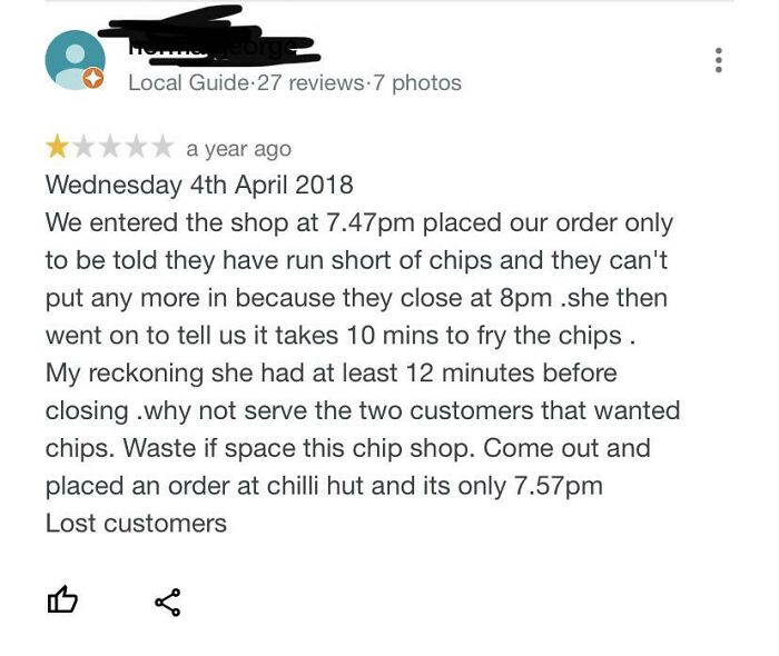 Review On Local Fish And Chip Shop