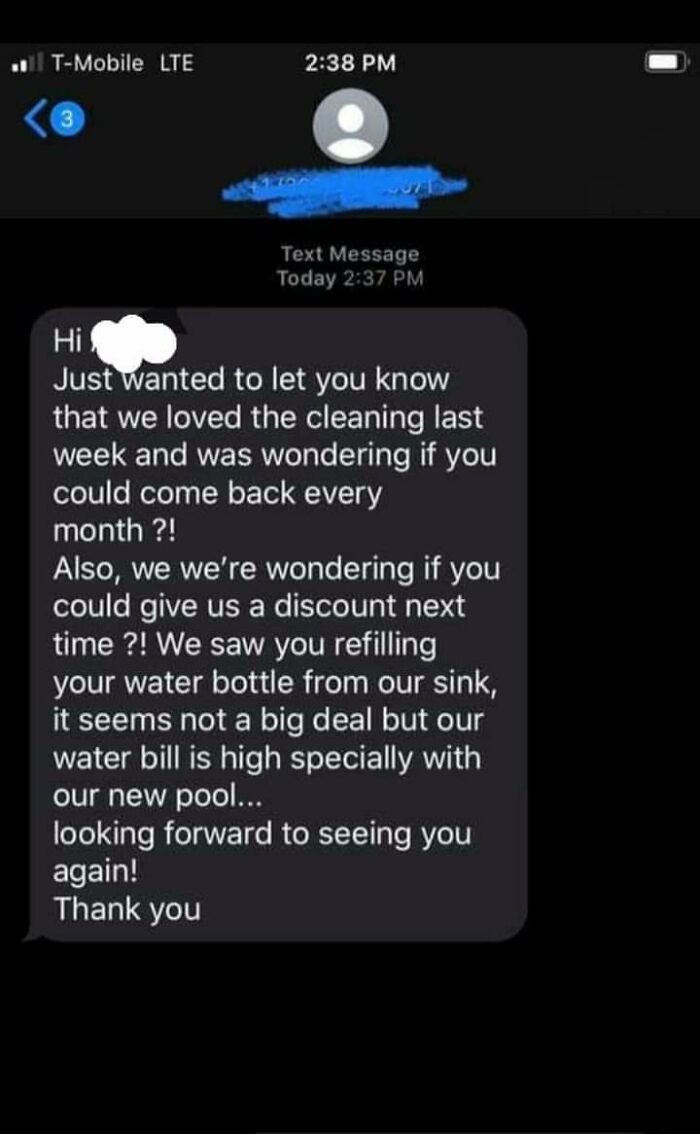 She Wants A Discount In Exchange For A Bottle Of Water (Tap Water, That Is)