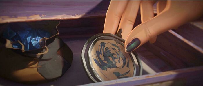 [s2 Act 3 Spoilers] The Blue Rose Necklace Is The Side Profiles Of Ekko And Powder (Appreciation Of Details, May Have Been Obvious To Others)